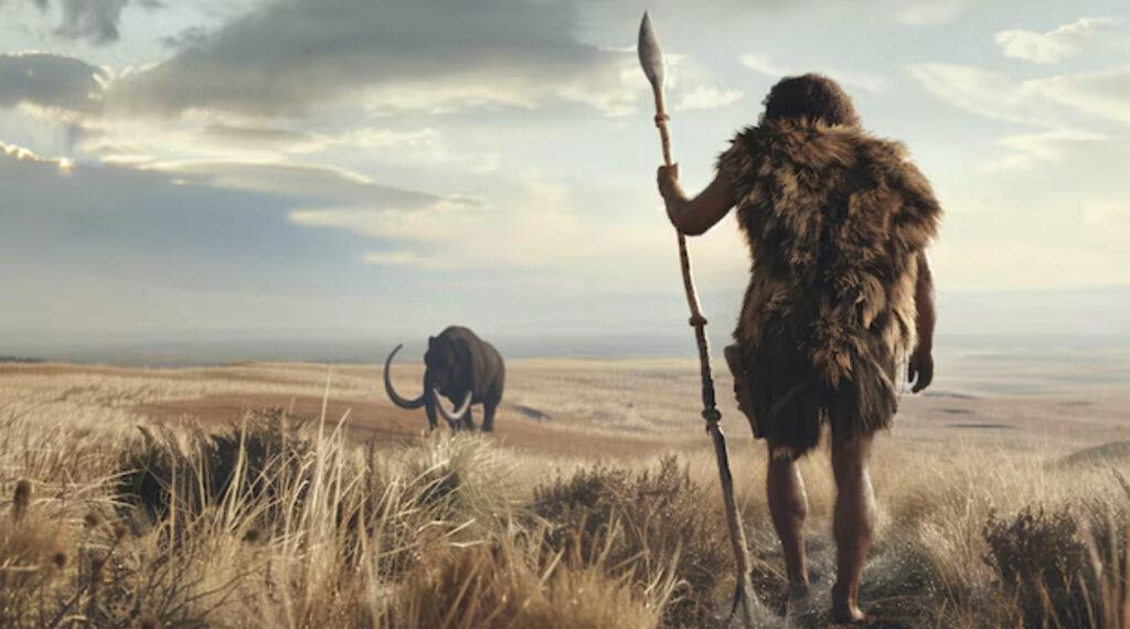 Période post-glaciaire - Scène de chasseurs des plaines du nord de l'Europe - Les dernière Pistes des Mammouths